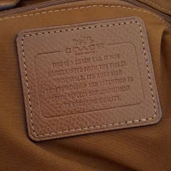 COACH Mini Christie Carryall Purse Crossbody Signature Brown Gold Logo - Picture 9 of 10